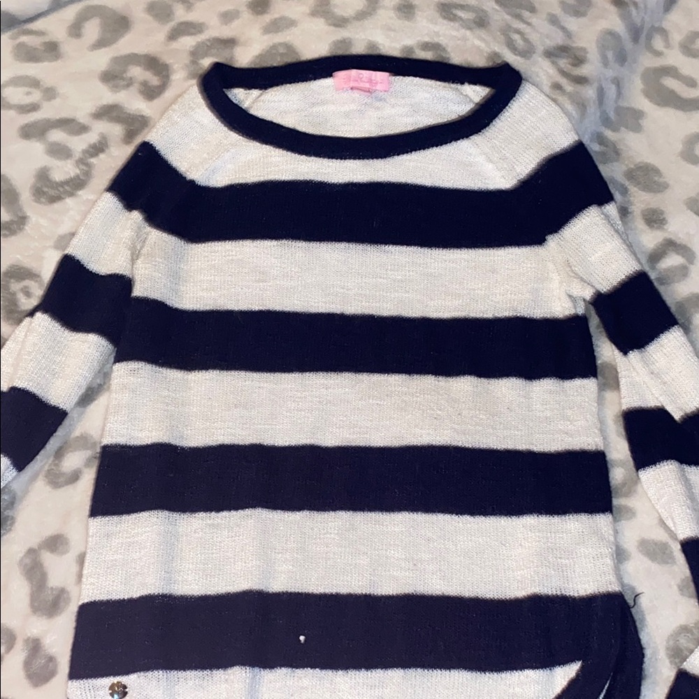 Lily Pulitzer Striped Navy and White Sweater
